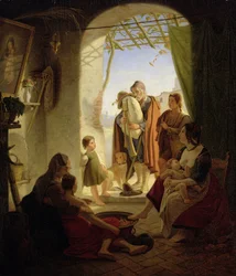 Joueur de cornemuse napolitain dans la Rome hivernale, 1833